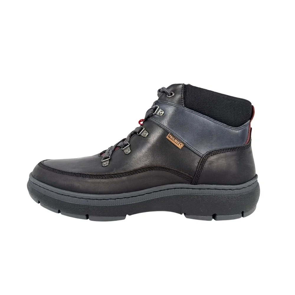 Pikolinos Caceres‎ Ankle Boots Mens 9 9.5 EU 43 Black Blue Leather Comfort WP